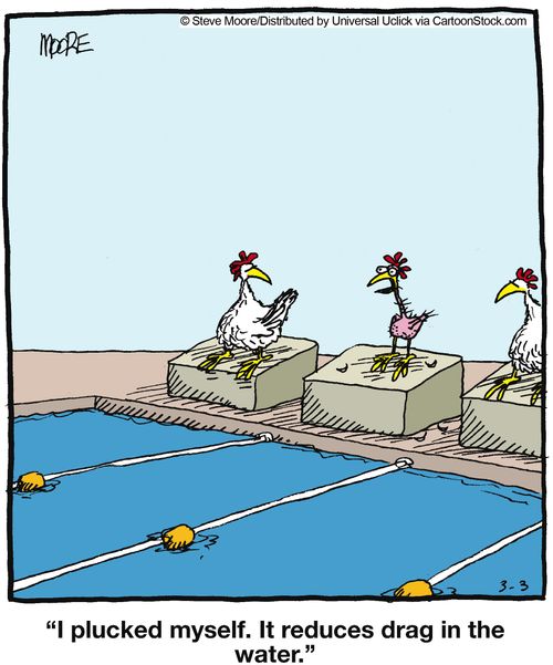 'I plucked myself. It reduces drag in the water.'