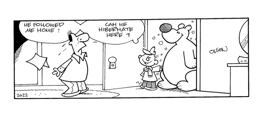 'He followed me home!  Can he hibernate here?'