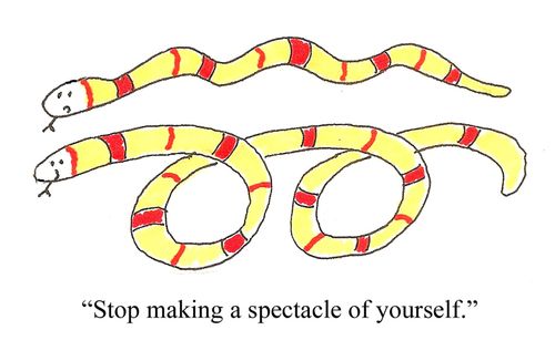"Stop making a spectacle of yourself."