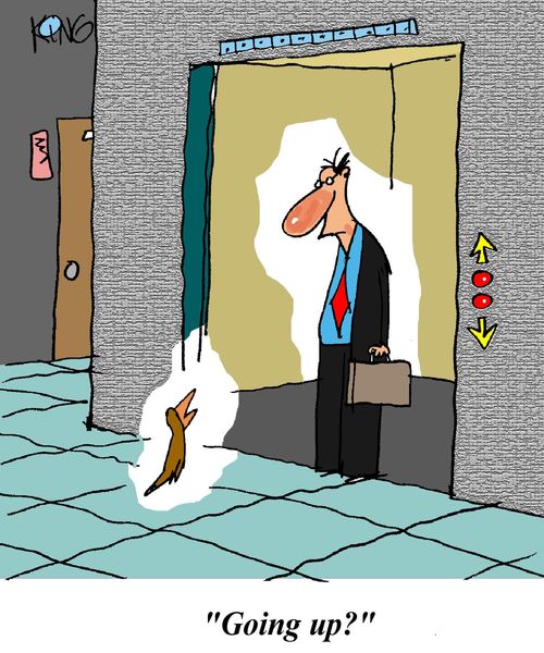 'Going up?'