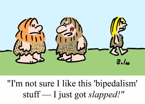 'I'm not sure I like this 'bipedalism' stuff - I just got SLAPPED!'