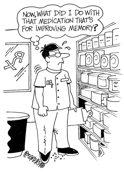 'Now, what did I do with that medication that's for improving memory?'