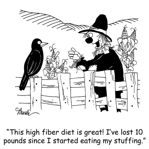 'This high fiber diet is great! I've lost 10 pounds since I started eating my stuffing.'