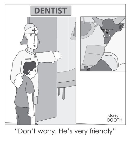 'Don't worry, he's very friendly.'