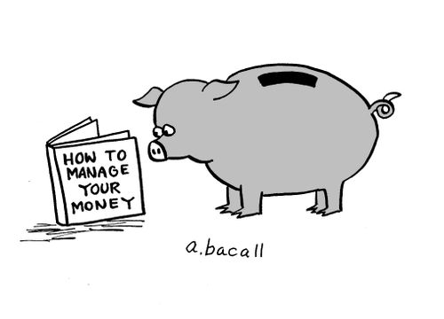 Piggy Bank reads 'How to Manage Your Money.'