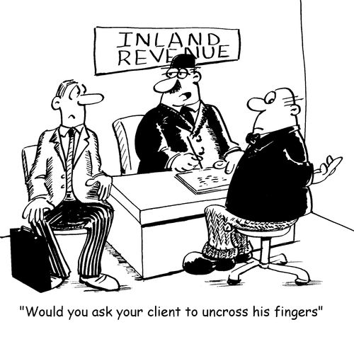 Would you ask your client to uncross his fingers.