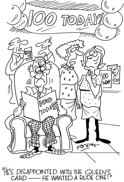 'He's disappointed with the Queen's card - he wanted a rude one!'