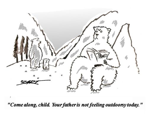 'Come along, child. Your father is not feeling outdoorsy today.'