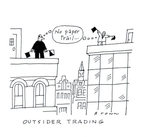 Outsider trading through semaphor.