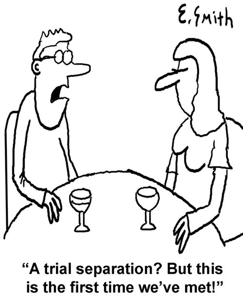 'A trial separation? But this is the first time we've met!'