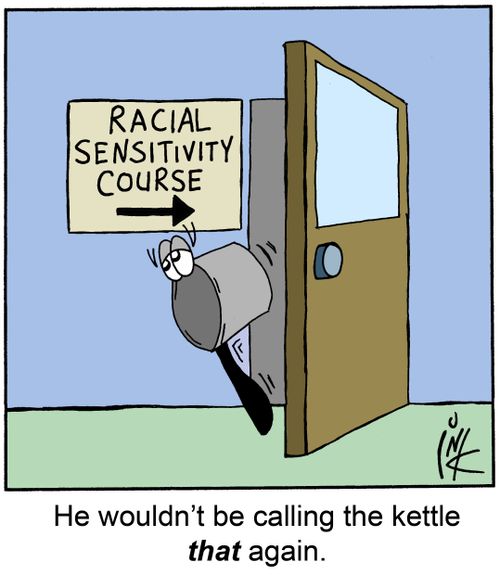 He wouldn't be calling the kettle that again.