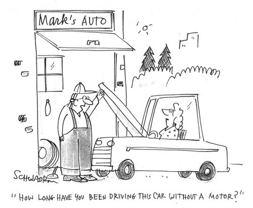 'How long have you been driving this car without a motor?'