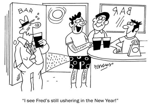 I see Fred's still ushering in the New Year!'