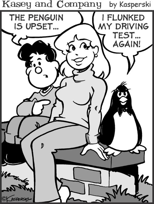 'The penguin is upset...'