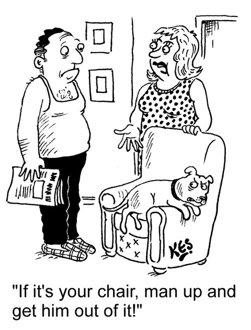 "If it's your chair, man up and get him out of it!"
