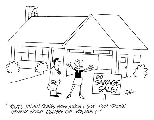 'You'll never guess how much I got for those stupid golf clubs of yours!'