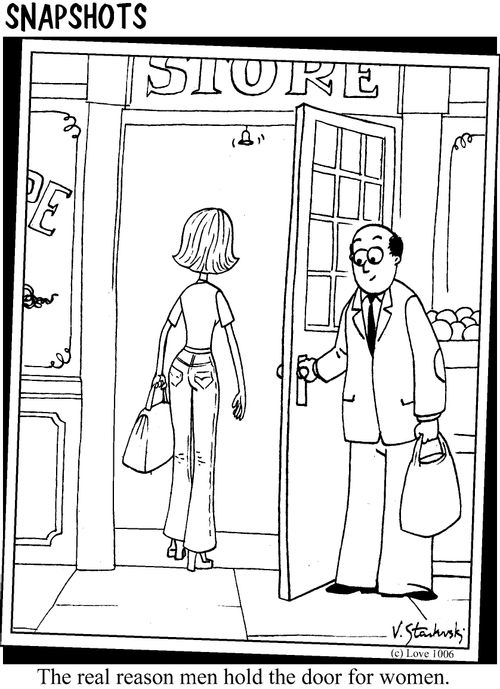 The real reason men hold the door for women.