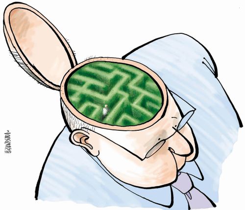Maze inside a man's brain.