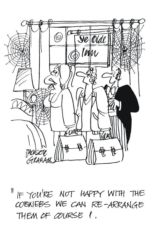 'If you're not happy with the cobwebs we can re-arrange them of course'.