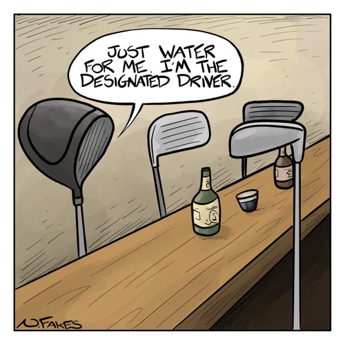 "Just water for me I'm the designated driver."