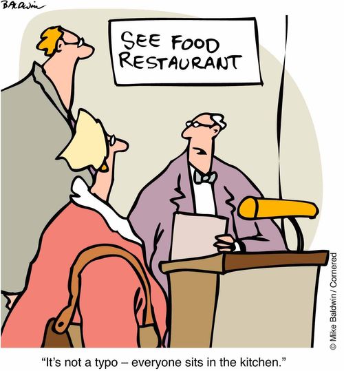 "It's not a typo - everyone sits in the kitchen"