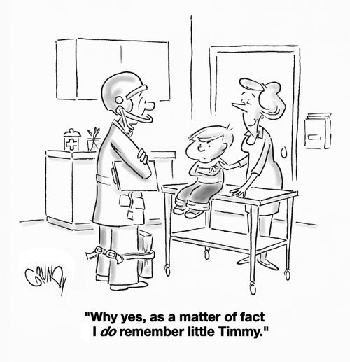 'Why yes, I do remember little Timmy.'