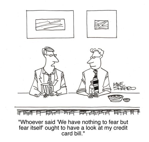 'Whoever said 'We have nothing to fear but fear itself' ought to have a look at my credit card bill.'