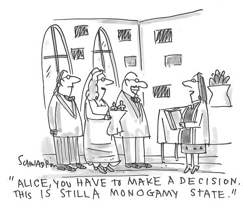 "Alice, you have to make a decision. This is still a monogamy state."