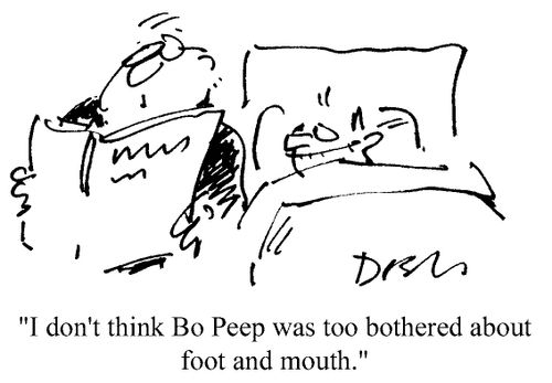 "I don't think Bo Peep was too bothered by foot and mouth...."