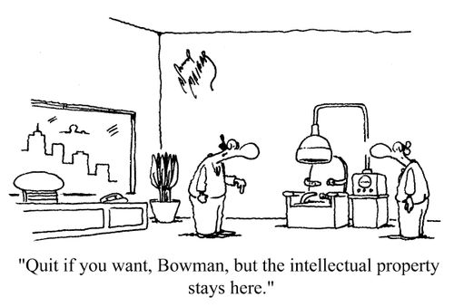 'Quit if you want, Bowman, but the intellectual property stays here.'