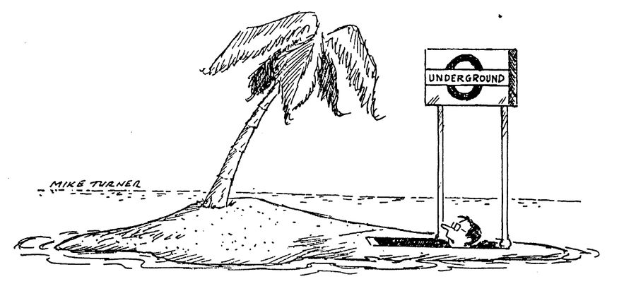 Underground stop on desert island.