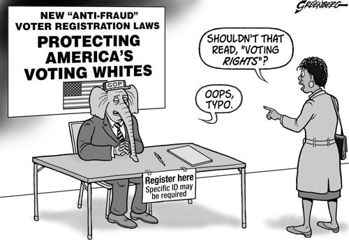 'Shouldn't that read 'voting rights'?'