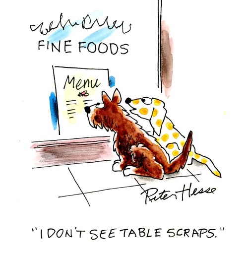 'I don't see table scraps.'