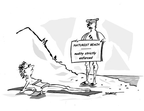 Naturist Beach - Nudity strictly enforced.