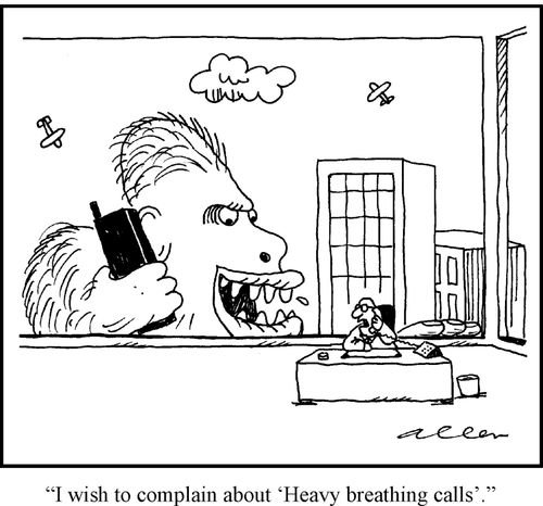 'I wish to complain about 'Heavy breathing calls'.'