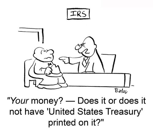 'Your money? — does it or does it not have 'United States Treasury' printed on it?