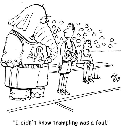 'I didn't know trampling was a foul.'