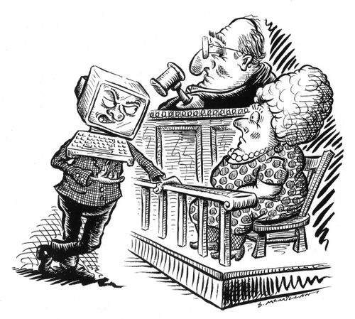 Computer questionning a witness.