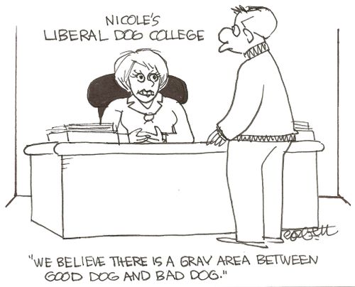 Nicole's liberal dog college: 'We believe there is a gray area between good dog and bad dog.'