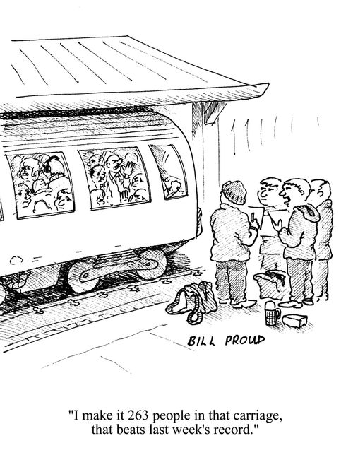 'I make it 263 people in that carriage, that beats last week's record.'