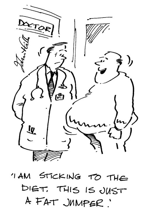 "I am sticking to the diet. This is just a fat jumper."