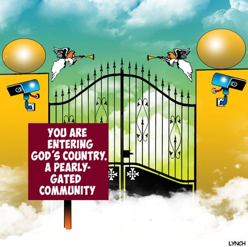 You Are Entering God's Country. A Pearly-Gated Community.