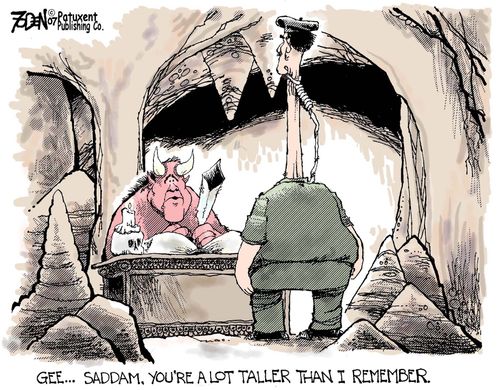 Height Enhancer - 'Gee...Saddam, you're a lot taller than I remember.'