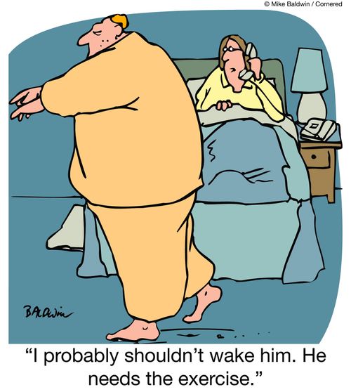 "I probably shouldn't wake him. He needs the exercise."