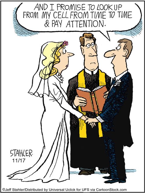 'And I promise to look up from cell phone from time to time & pay attention.'