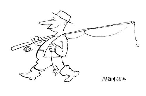 Fisherman with tiny catch