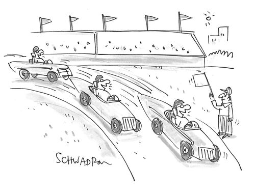 Racing car drivers on their phones.