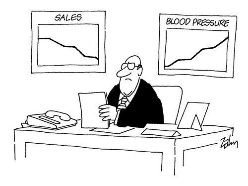 Sales down - Blood pressure up.