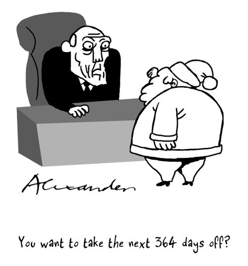 Santa's days off.