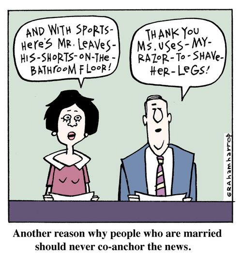 Another reason why people who are married should never co-anchor the news.